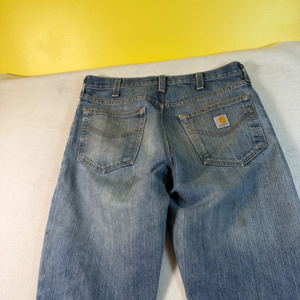 Carhartt Mens Traditional Fit Distressed Jeans 101495 420 Blue 33x34
